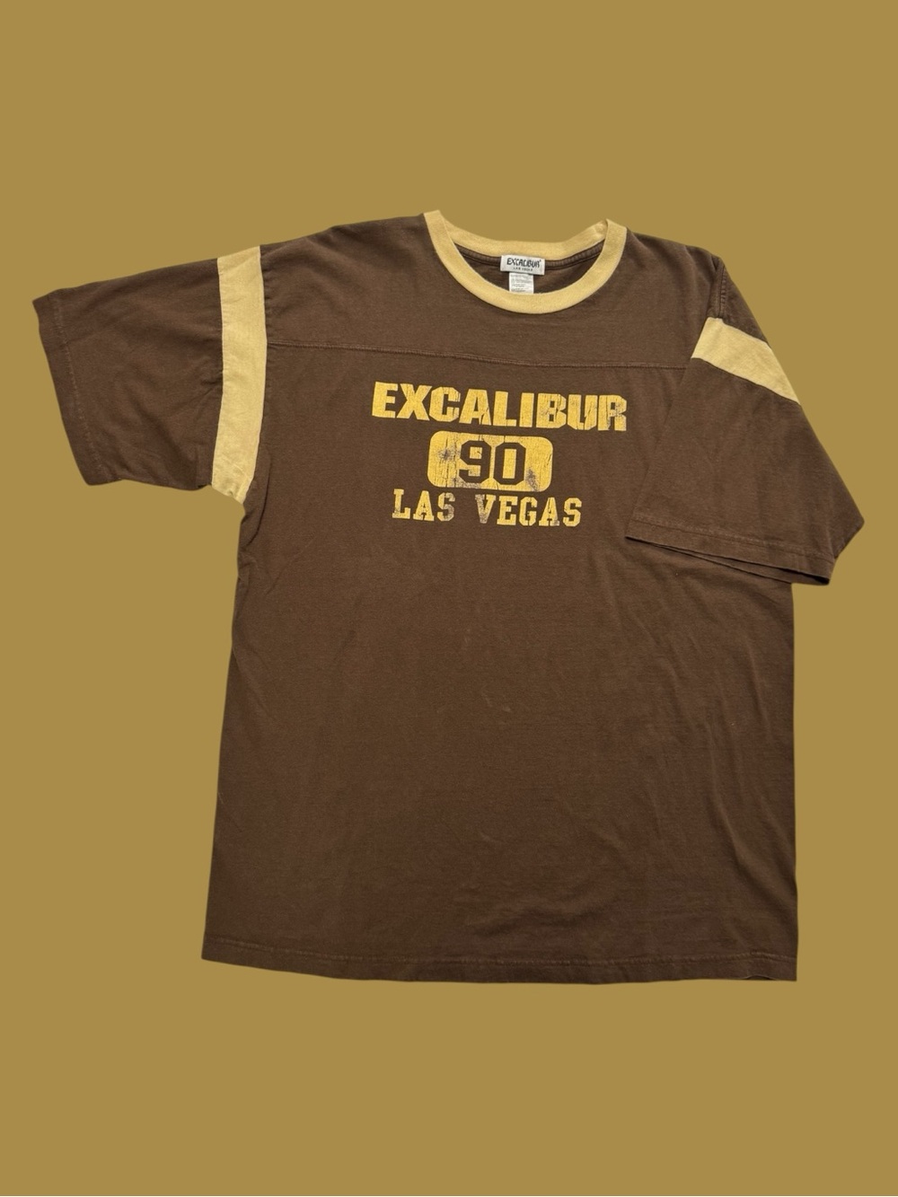 Vintage Y2K Excalibur Las Vegas Brown/Cream Tee